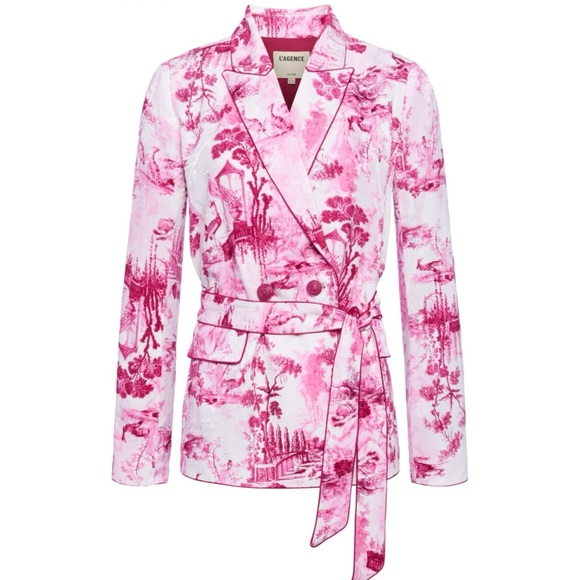 L’AGENCE Jordana Satin Wrap Blazer - Picture 1 of 6